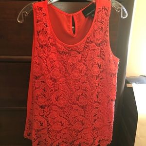 orange cynthia rowley sleeveless blouse